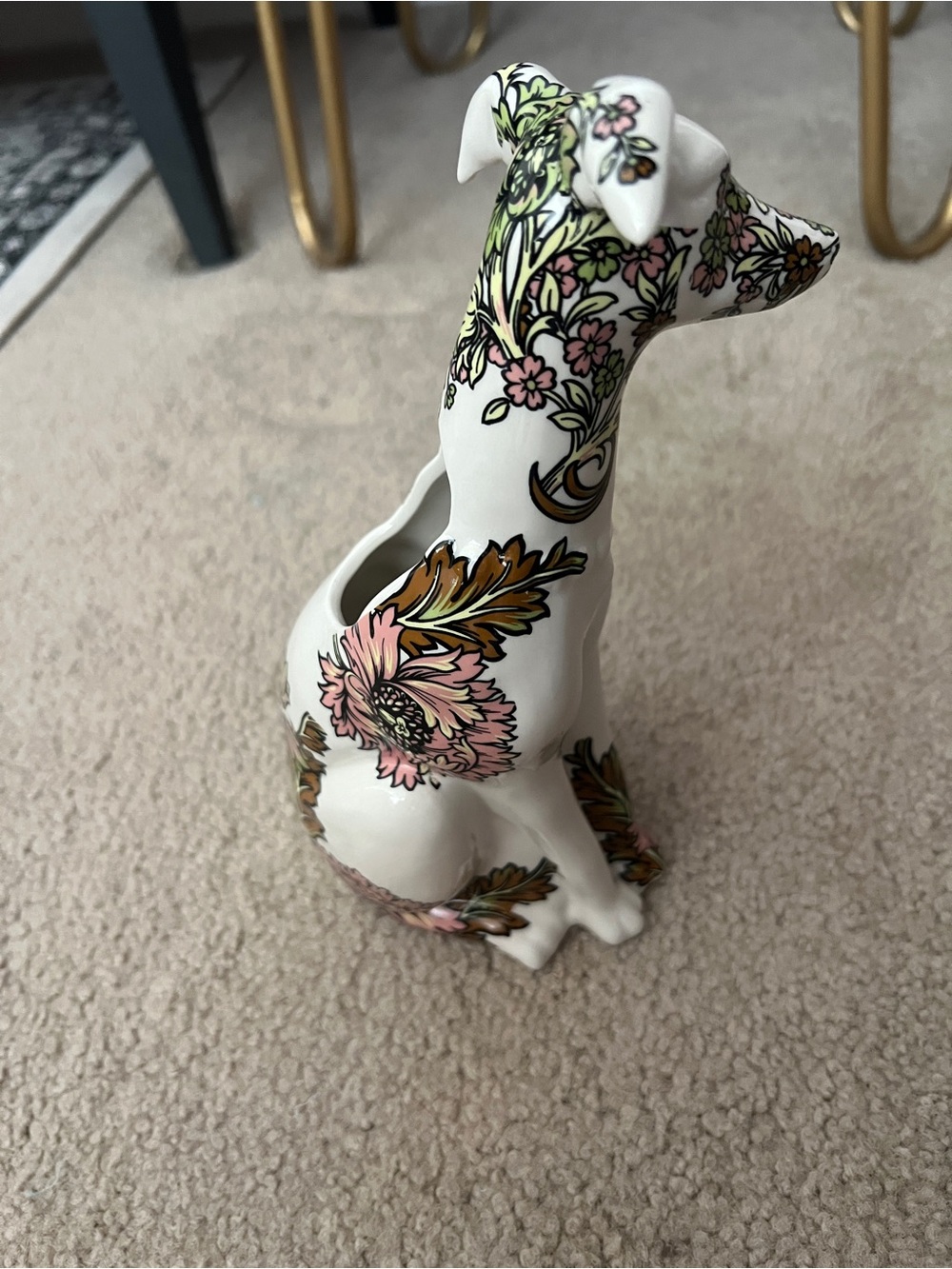 Anthropologie Floral Whippet Dog Vase - Picture 3 of 11